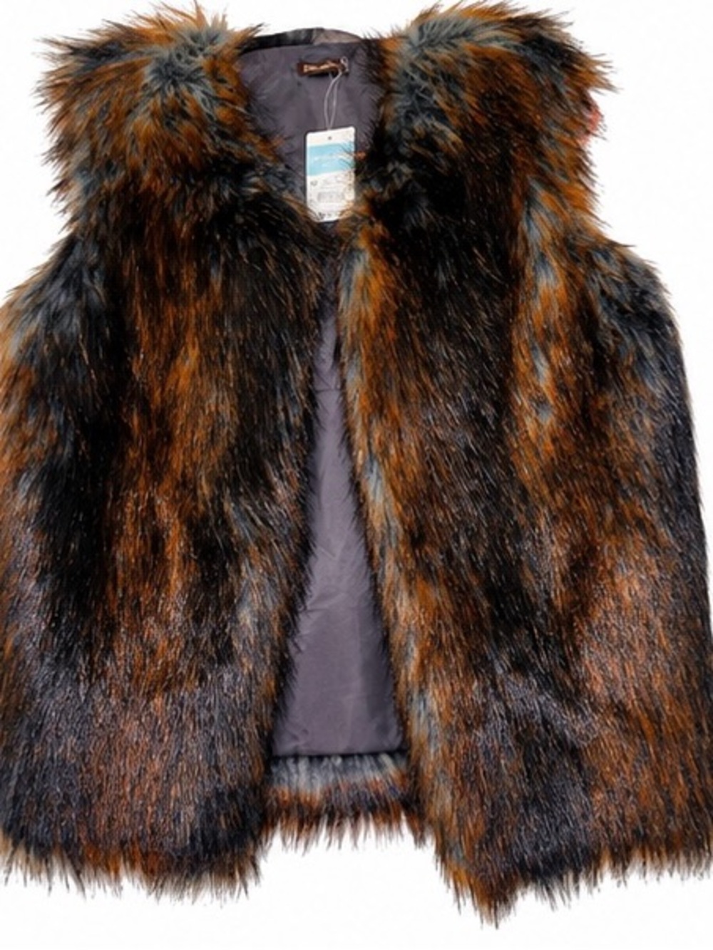 J. McLaughlin Faux Fur Vest Multicolor Luxe Fall